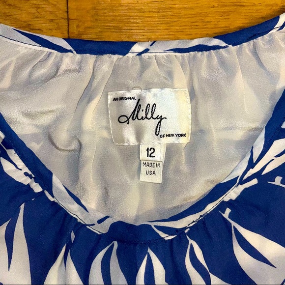 $375 MILLY Sailboat Print Dress NWT Blue & White size 12 ULTRA RARE - Picture 6 of 9